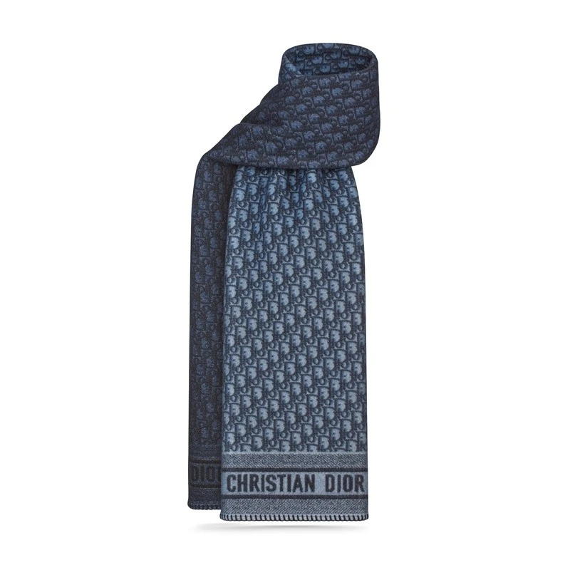 商品Dior|Dior 迪奥 女士蓝色羊绒围巾,价格¥7672,第5张图片详细描述