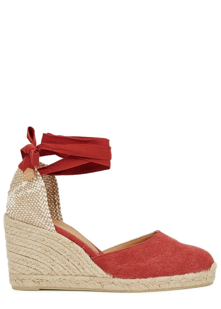 商品CASTAÑER|Carina 80 red canvas wedge espadrilles,价格¥338,第1张图片