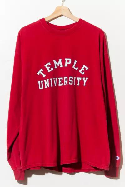 Vintage Y2K Temple University Champion Long Sleeve T-Shirt商品第1张图片规格展示