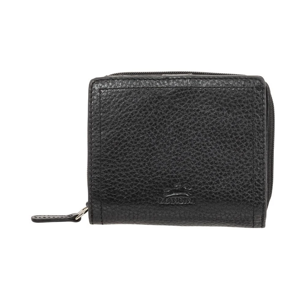 商品Mancini Leather Goods|Women's Pebbled Collection RFID Secure Mini Clutch Wallet,价格¥404,第1张图片