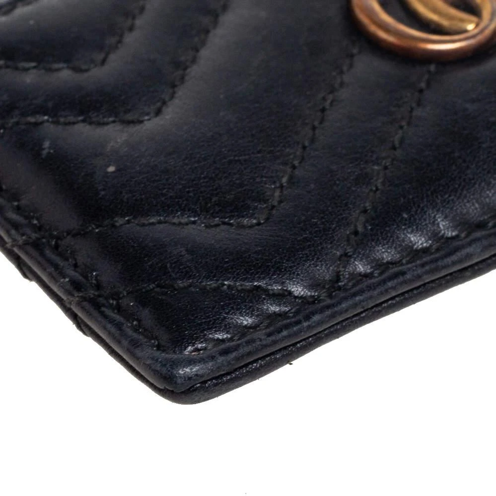 Gucci Black Chevron Leather GG Marmont Card Holder 商品