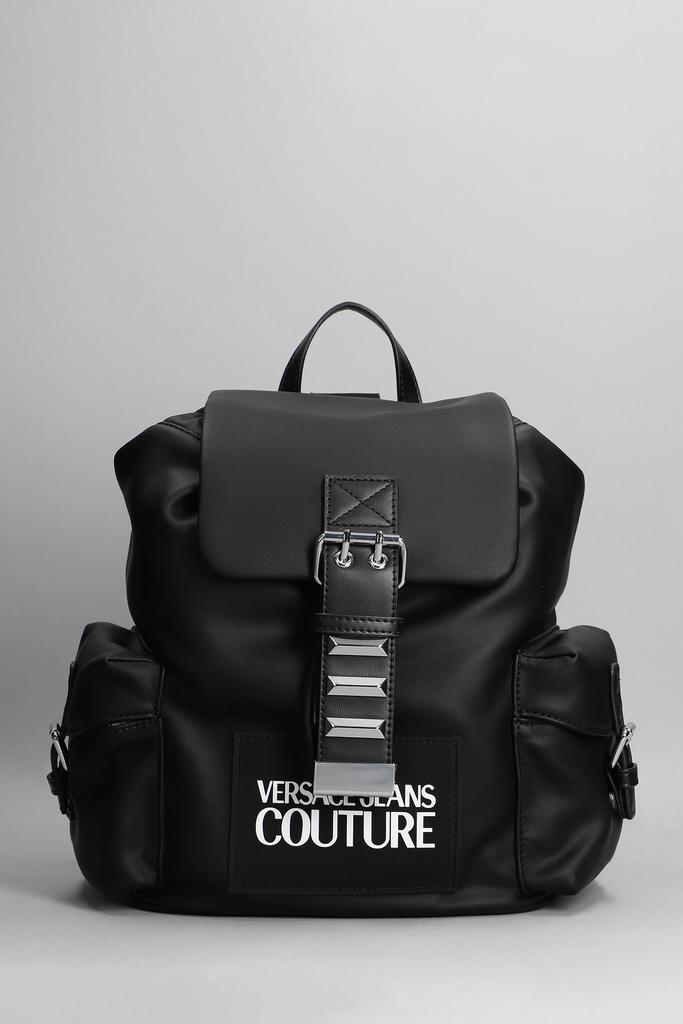 Versace Jeans Couture Backpack In Black Faux Leather商品第1张图片规格展示