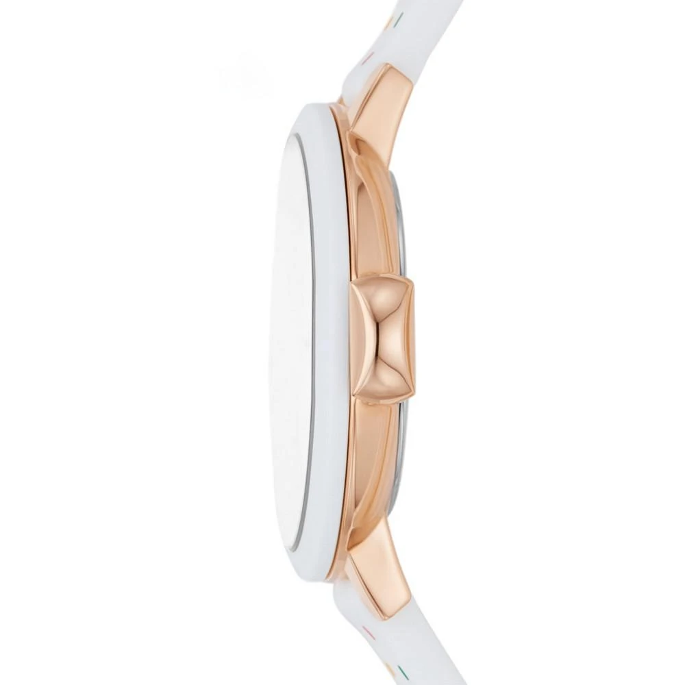 商品Kate Spade|new york Women's in Rose Gold-Tone Alloy with White Multi Silicone Strap Watch 34mm,价格¥1112,第3张图片详细描述