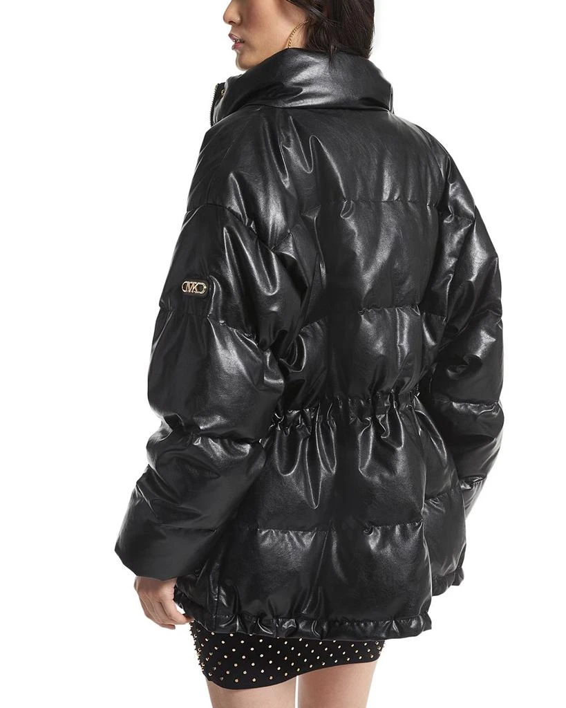 Faux Leather Midweight Puffer Coat 商品