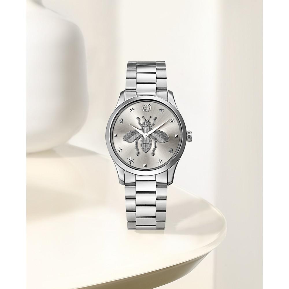 Men's Swiss G-Timeless Stainless Steel Bracelet Watch 38mm, Created for Macy's商品第7张图片规格展示
