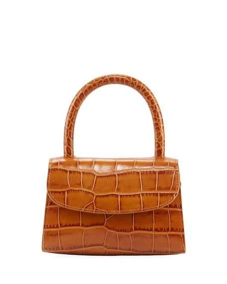 商品by FAR|Mini Croc-Embossed Leather 手提包 Tan,价格¥4321,第2张图片详细描述