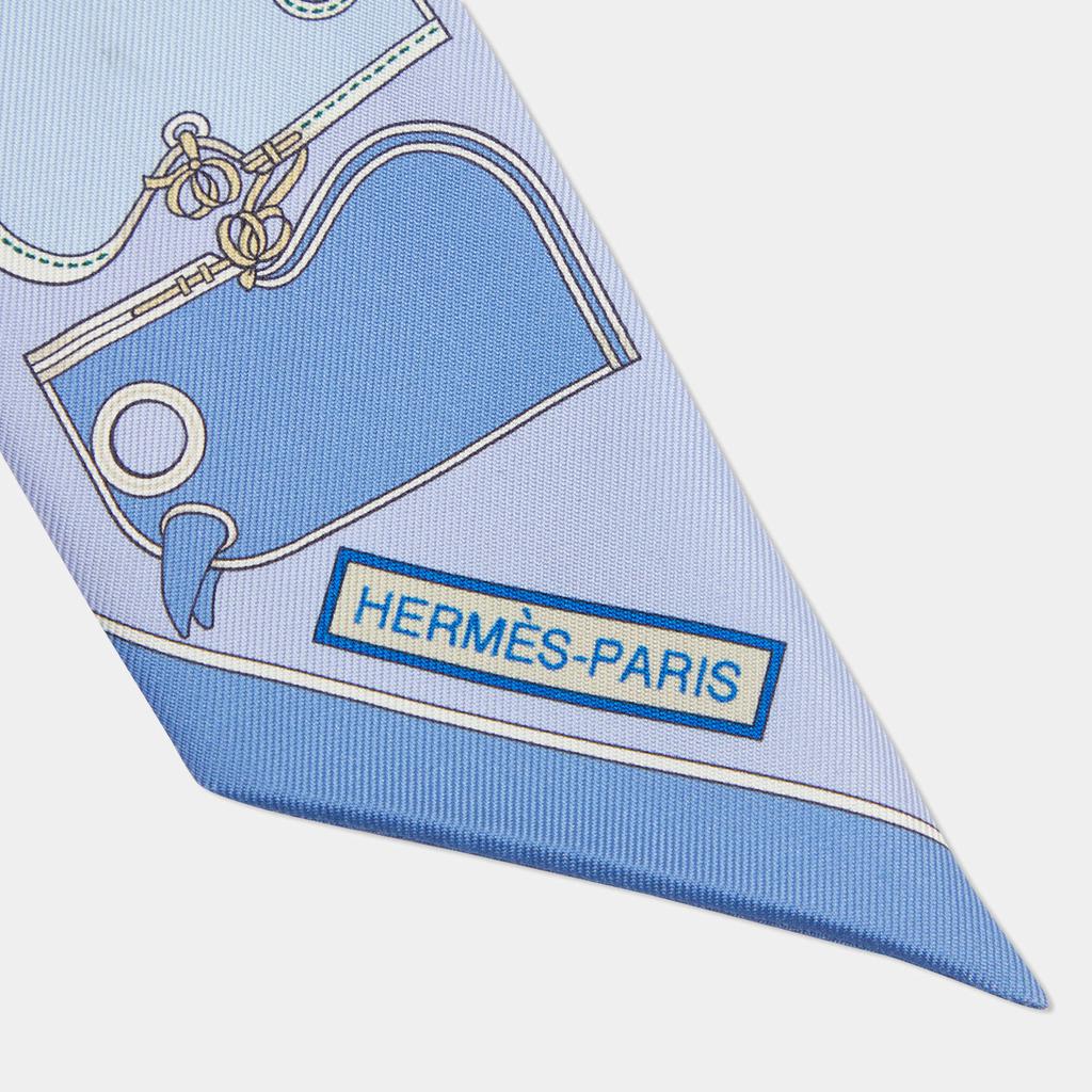 Hermes Blue Camails Silk Twilly Scarf商品第4张图片规格展示