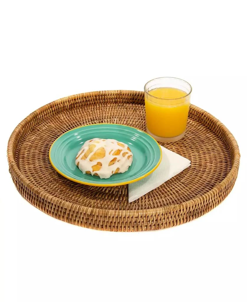 商品Artifacts Trading Company|Round Serving-Ottoman Tray with Glass Insert,价格¥719,第4张图片详细描述