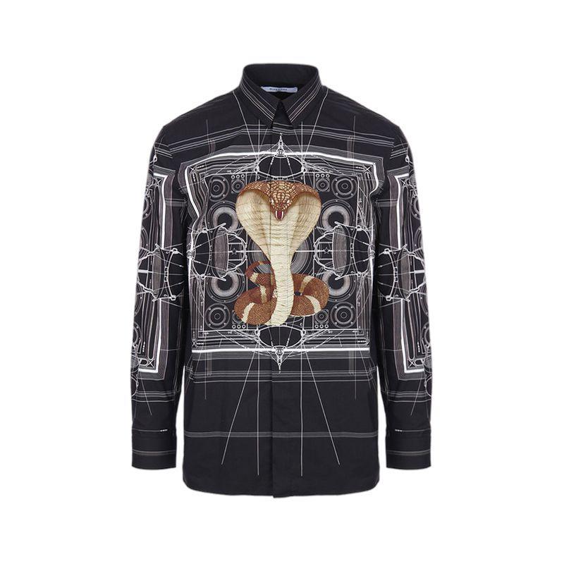 商品Givenchy|Givenchy纪梵希眼镜蛇黑色男士长袖衬衫16W6451882-001,价格¥5716,第1张图片