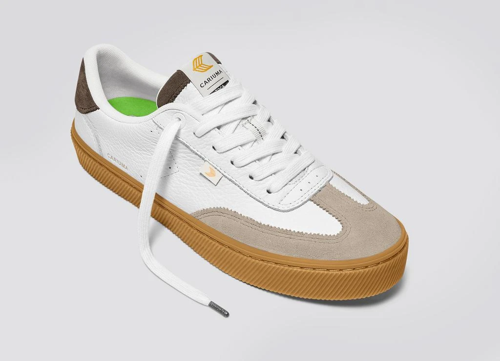 商品Cariuma|TOCA Gum White Premium Leather Plaza Taupe Suede Dark Khaki Sneaker Men,价格¥1157,第4张图片详细描述