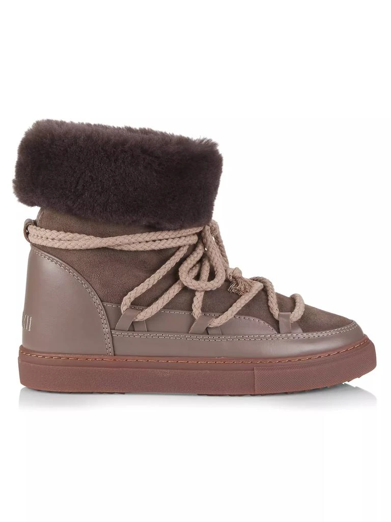 商品INUIKII|Shearling &amp; Leather High-Top Sneakers,价格¥1167,第1张图片