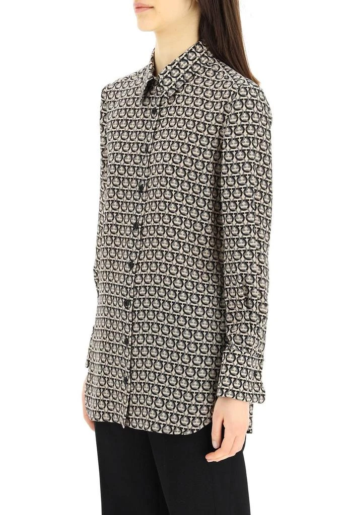 商品Salvatore Ferragamo|Salvatore Ferragamo Gancini Pattern Printed Shirt,价格¥4349,第4张图片详细描述