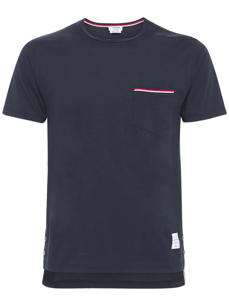 商品Thom Browne|Striped Pocket Cotton Jersey T-shirt,价格¥2673,第1张图片