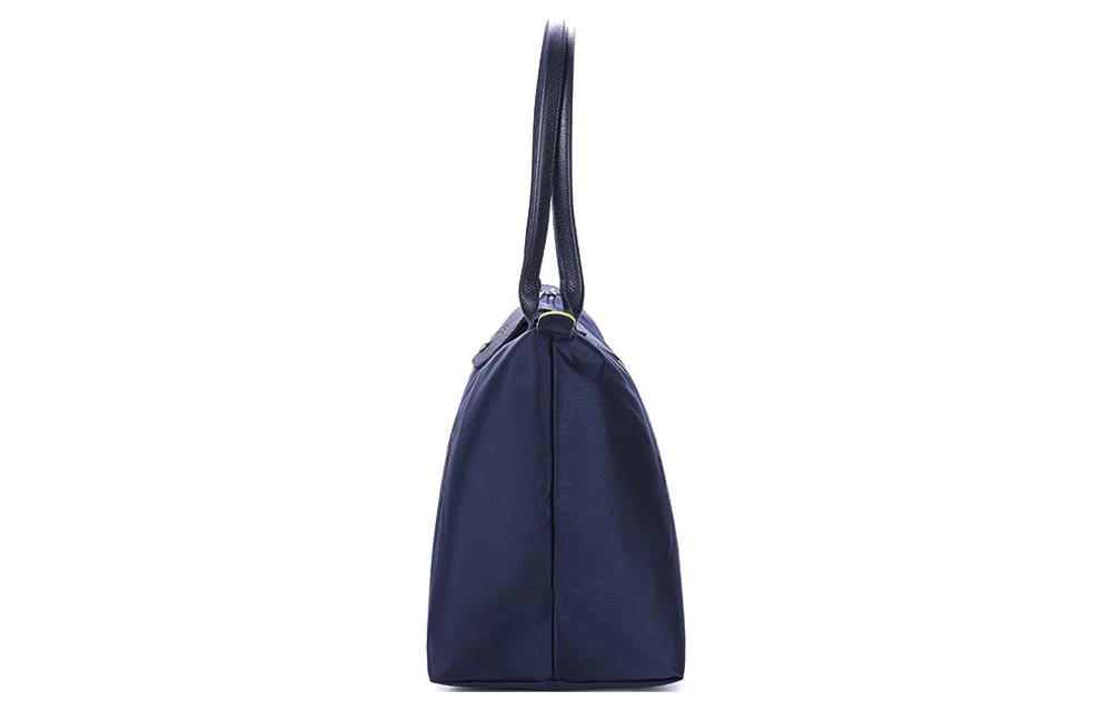 商品[国内直发] Longchamp|珑骧 Le Pliage Green系列 品牌刺绣标志帆布拼皮帆布包手提单肩包 大号 女款 海军蓝色,价格¥1251,第4张图片详细描述