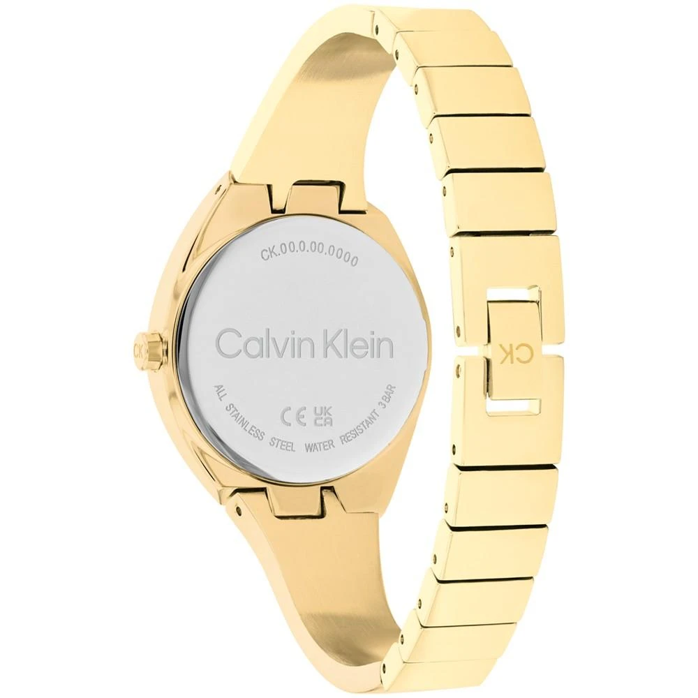 商品Calvin Klein|Women's 2-Hand Gold-Tone Stainless Steel Bangle Bracelet Watch 30mm,价格¥1426,第3张图片详细描述