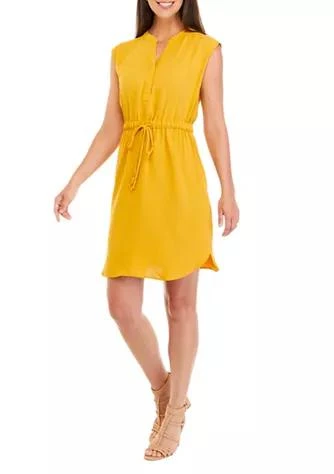 商品Sandra Darren|Darren Womens Cap Sleeve Drawstring Waist Shirtdress,价格¥268,第1张图片