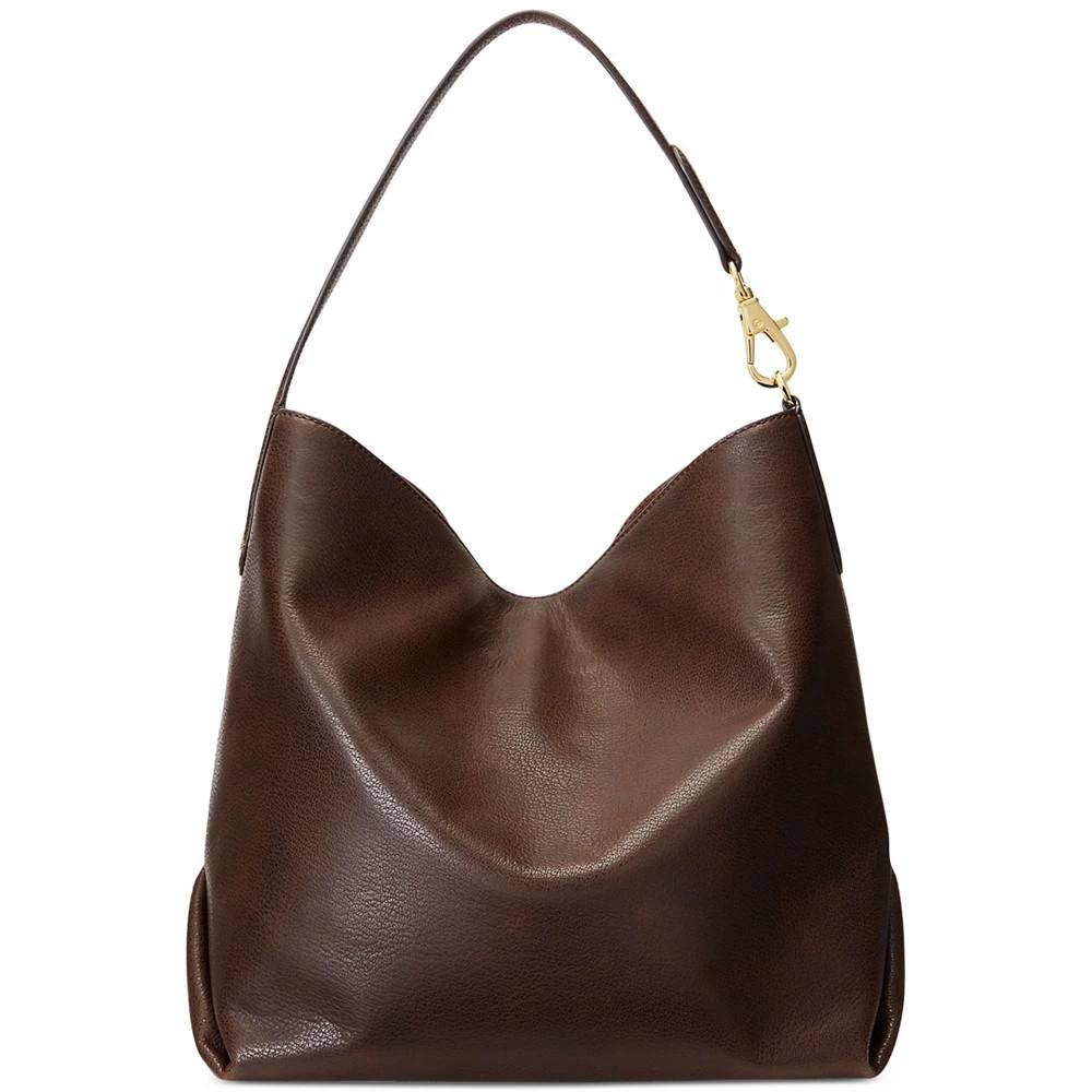 商品Ralph Lauren|Waxed Leather Large Kassie Shoulder Bag,价格¥3637,第5张图片详细描述