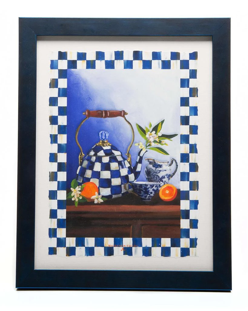 商品MacKenzie-Childs|Royal Check Tea Kettle Still Life Giclee Print in Frame,价格¥575,第1张图片