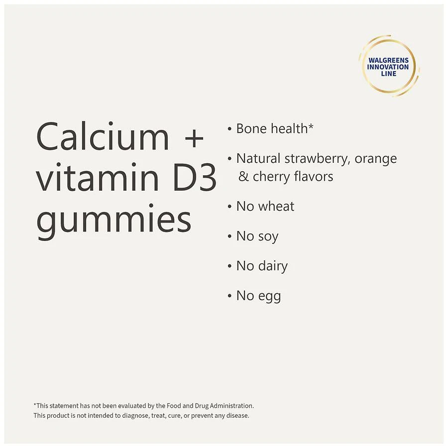 Calcium + Vitamin D3 Gummies Natural Strawberry, Orange & Cherry 商品