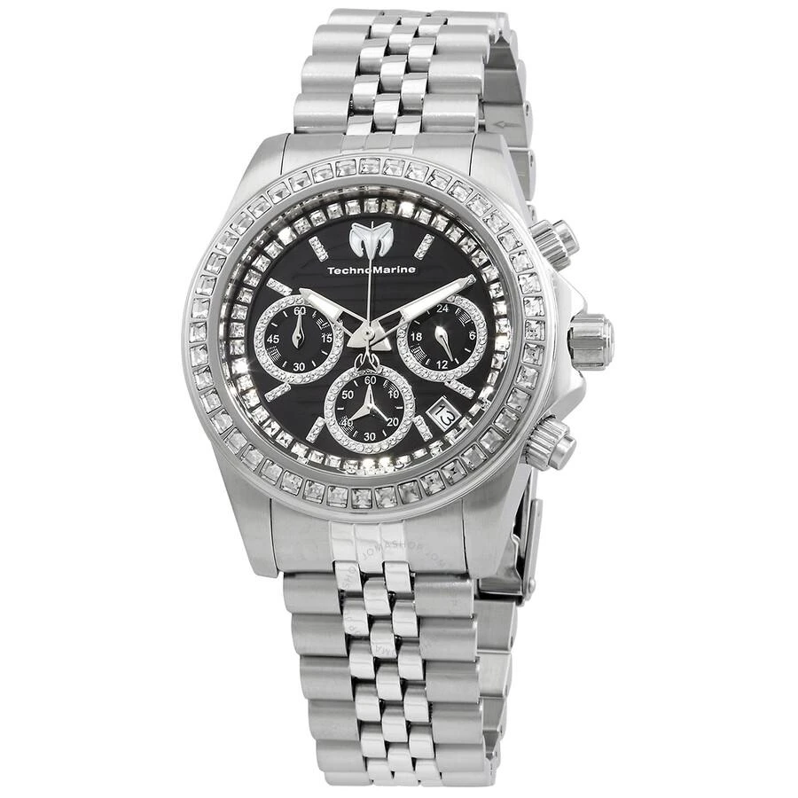 商品TechnoMarine|Manta Chronograph Quartz Black Dial Unisex Watch TM-221013,价格¥852,第1张图片