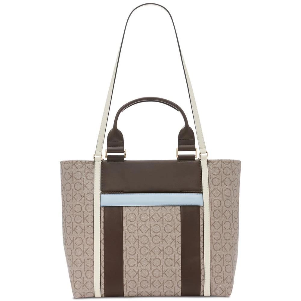 商品Calvin Klein|Sol Signature Dual Strap Colorblock Tote Bag,价格¥856,第5张图片详细描述