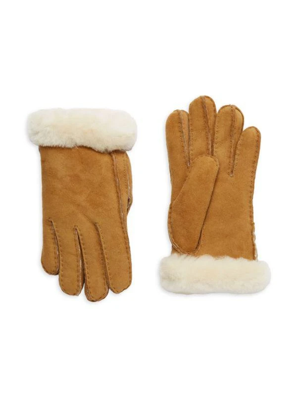 商品UGG|Shearling-Trim Leather Gloves,价格¥1177,第1张图片详细描述