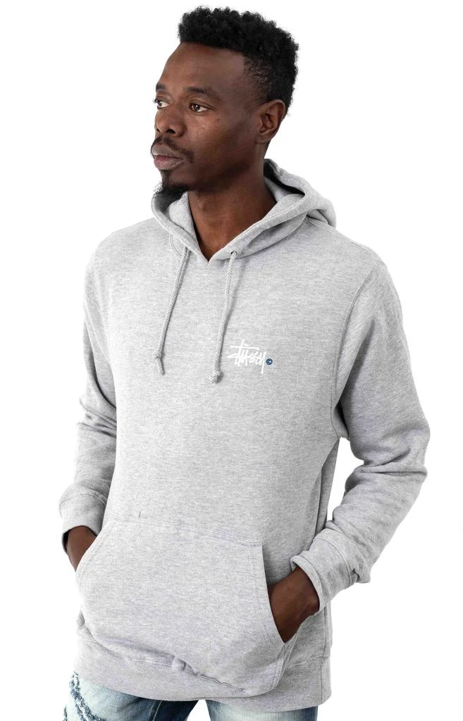 商品STUSSY|Basic Logo Pullover Hoodie - Grey/White ,价格¥706,第2张图片详细描述