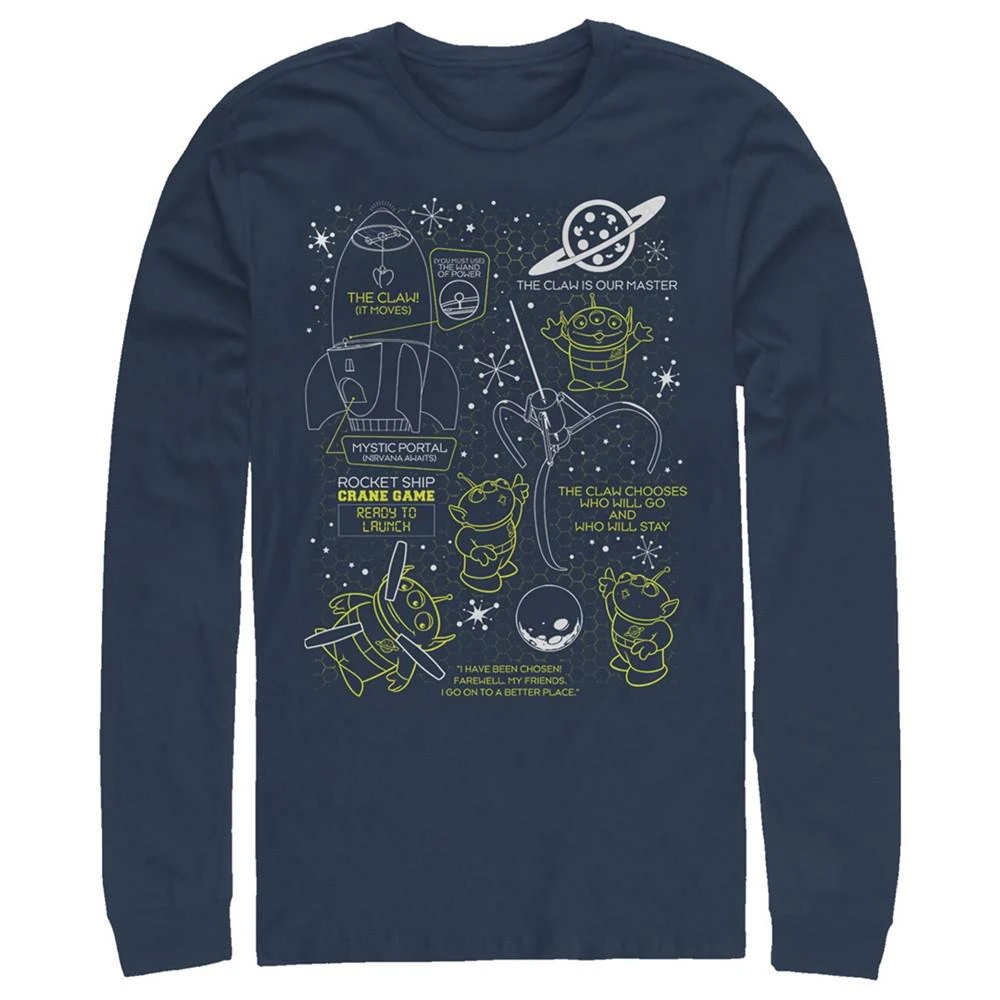 商品Disney|Disney Pixar Men's Toy Story Aliens Claw Master Map, Long Sleeve T-Shirt,价格¥222,第1张图片