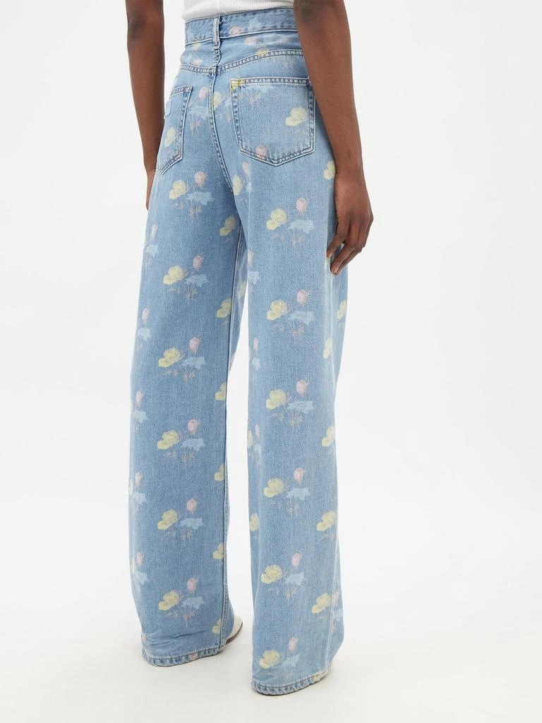 商品Ganni|High-rise floral-print wide-leg jeans,价格¥1155,第5张图片详细描述