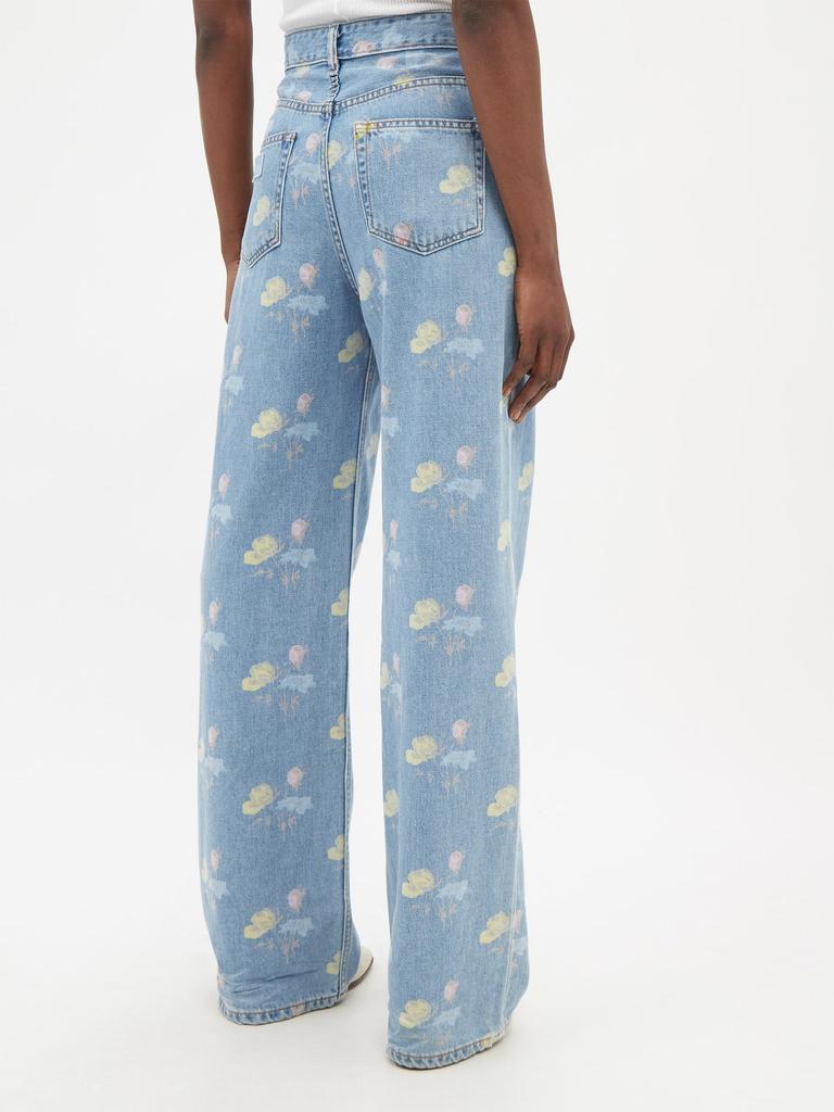 商品Ganni|High-rise floral-print wide-leg jeans,价格¥961,第7张图片详细描述