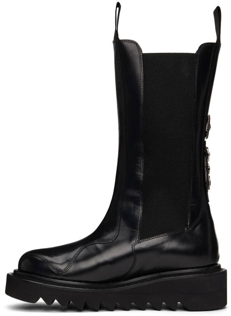 商品Toga Pulla|Black Leather Mid-Calf Chelsea Boots,价格¥1157,第3张图片详细描述