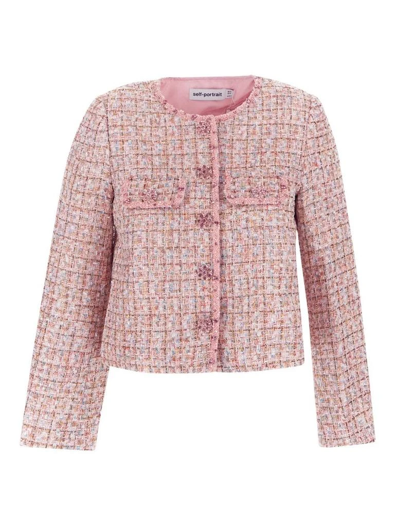 商品Self Portrait|Pink Boucle Crop Jacket,价格¥3927,第1张图片