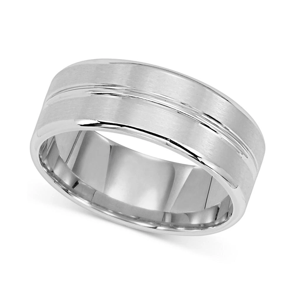 商品Macy's|Satin-Finish Band in 14k White Gold,价格¥26865,第1张图片