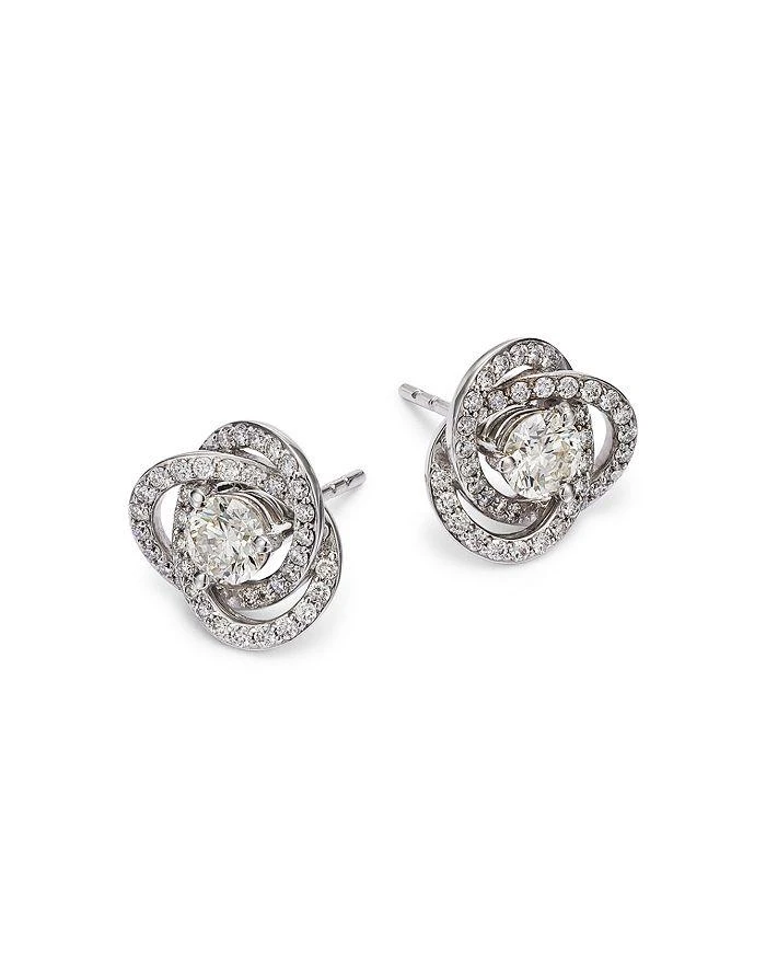 商品Bloomingdale's|Diamond Love Knot Stud Earrings in 18K White Gold, 1.30 ct. t.w. - Exclusive,价格¥37182,第3张图片详细描述