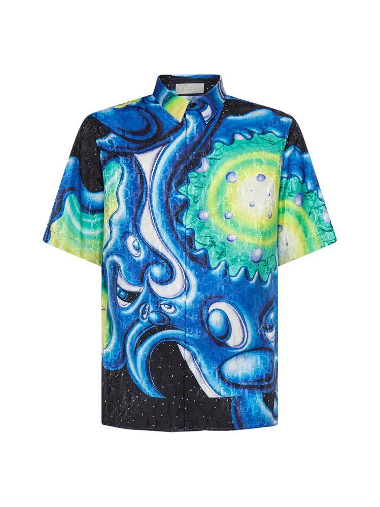 商品Dior|Dior Homme X Kenny Scharf Graphic Printed Short Sleeve Shirt,价格¥9523,第1张图片