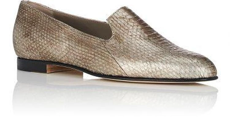 商品Manolo Blahnik|Diplas Metallic Snakeskin Loafers,价格¥2298,第2张图片详细描述