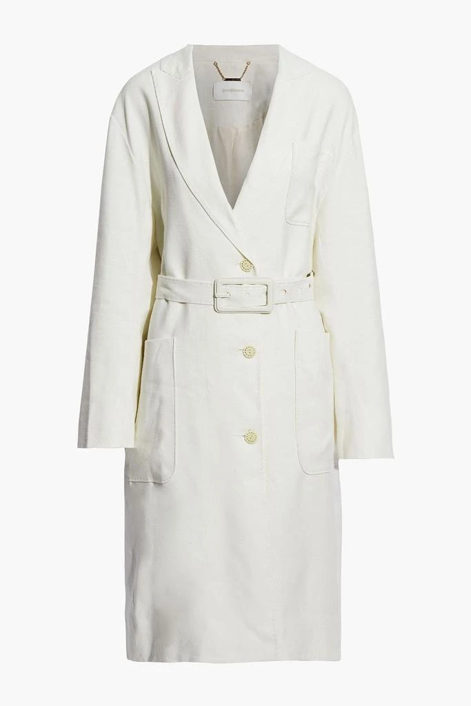 商品Zimmermann|Luminous belted linen-blend trench coat,价格¥5346,第1张图片