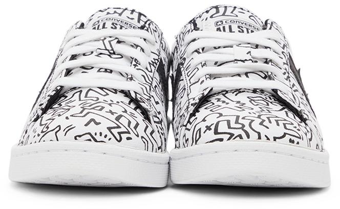 White & Black Keith Haring Edition Leather Pro Ox Sneakers商品第2张图片规格展示
