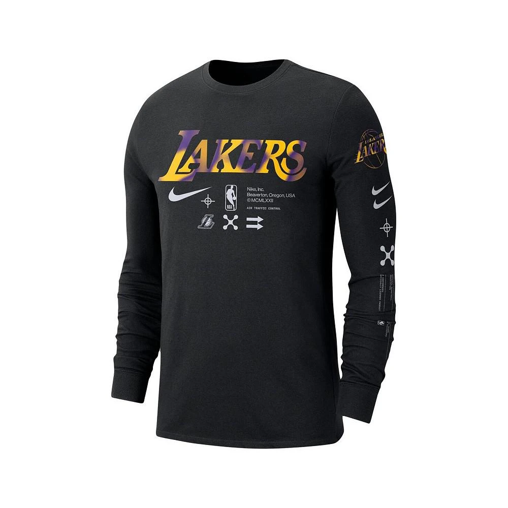 商品NIKE|Men's Black Los Angeles Lakers Essential Air Traffic Control Long Sleeve T-shirt,价格¥314,第2张图片详细描述