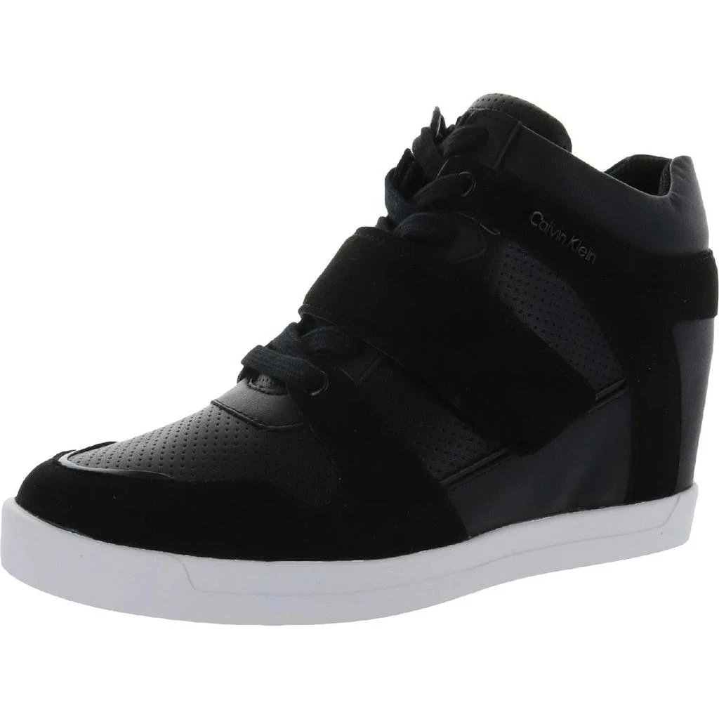 商品Calvin Klein|Calvin Klein Womens Frances Leather Lace Up Fashion Sneakers,价格¥162,第2张图片详细描述