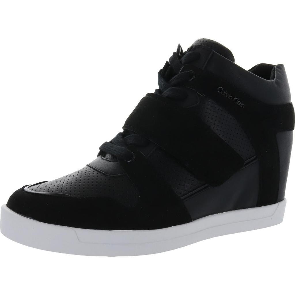 商品Calvin Klein|Calvin Klein Womens Frances Leather Lace Up Fashion Sneakers,价格¥471,第1张图片