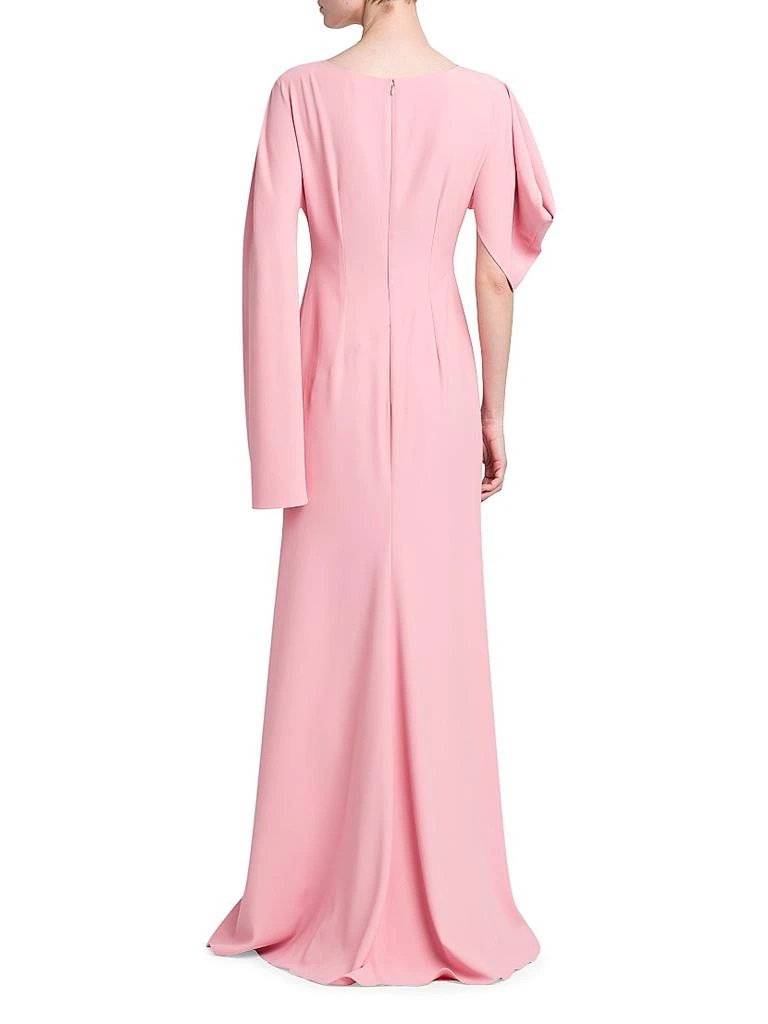 商品Alexander McQueen|Crepe Asymmetric Cape-Sleeve Gown,价格¥8551,第5张图片详细描述