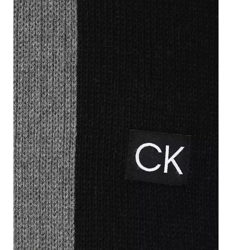 商品Calvin Klein|Men's Thick Wool Blend Side Stripe Logo Scarf,价格¥284,第3张图片详细描述