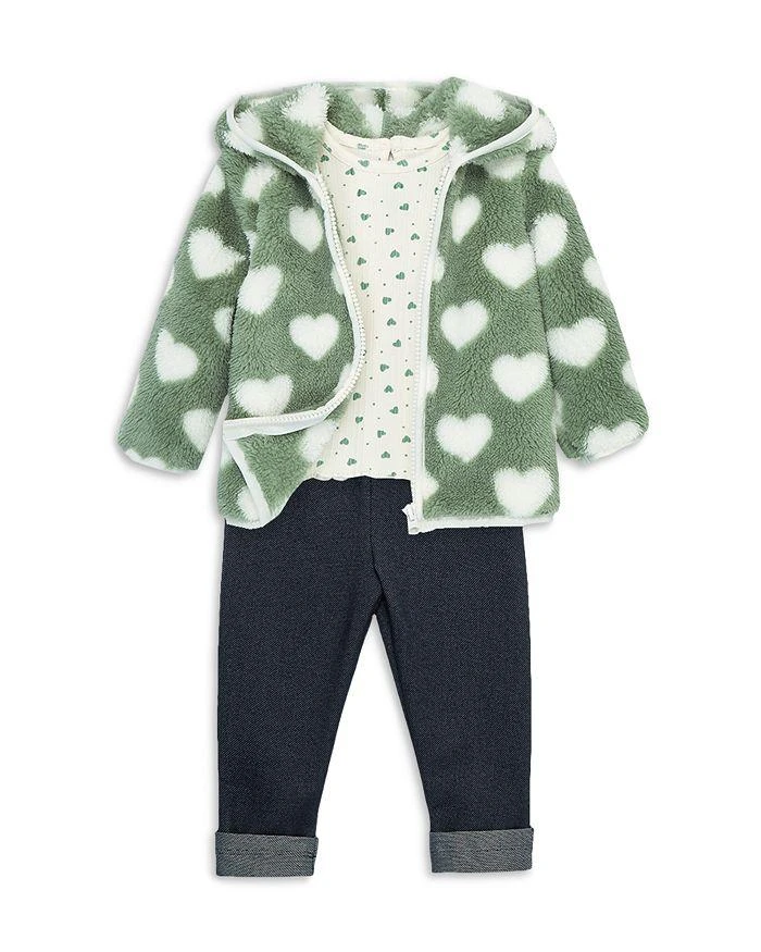 商品Little Me|Girls' Faux Sherpa Hearts Jacket, Top & Leggings Set - Baby,价格¥370,第3张图片详细描述