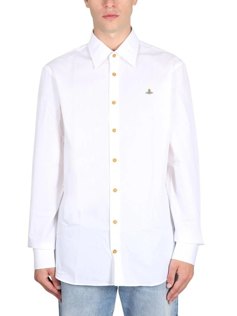 商品Vivienne Westwood|Vivienne Westwood Logo Embroidered Long-Sleeved Shirt,价格¥1138-¥1147,第1张图片