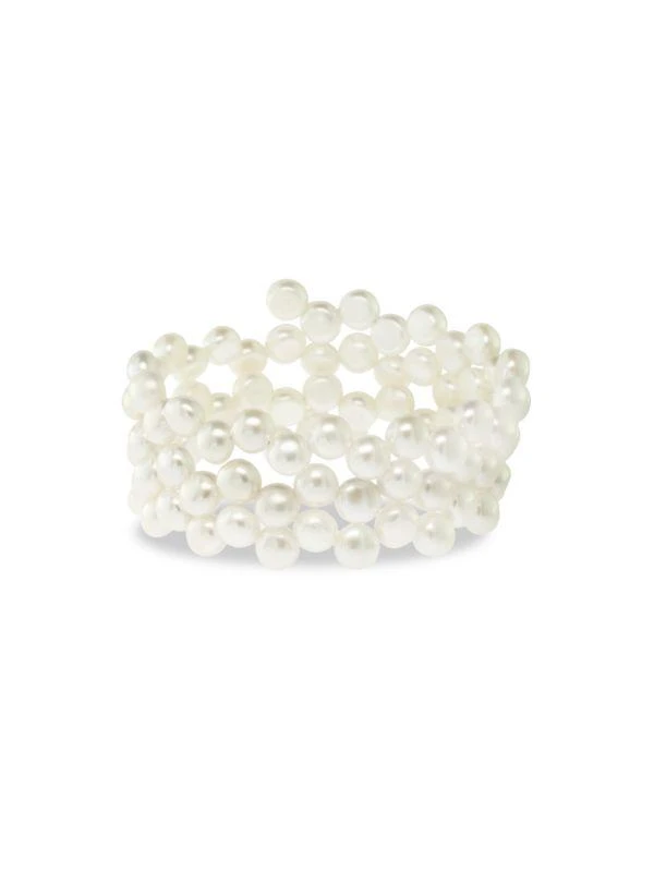商品Effy|6-7MM White Freshwater Pearl Bangle Bracelet,价格¥501,第2张图片详细描述