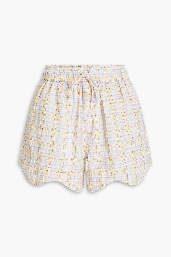 商品Ganni|Checked cotton-blend seersucker shorts,价格¥511,第1张图片