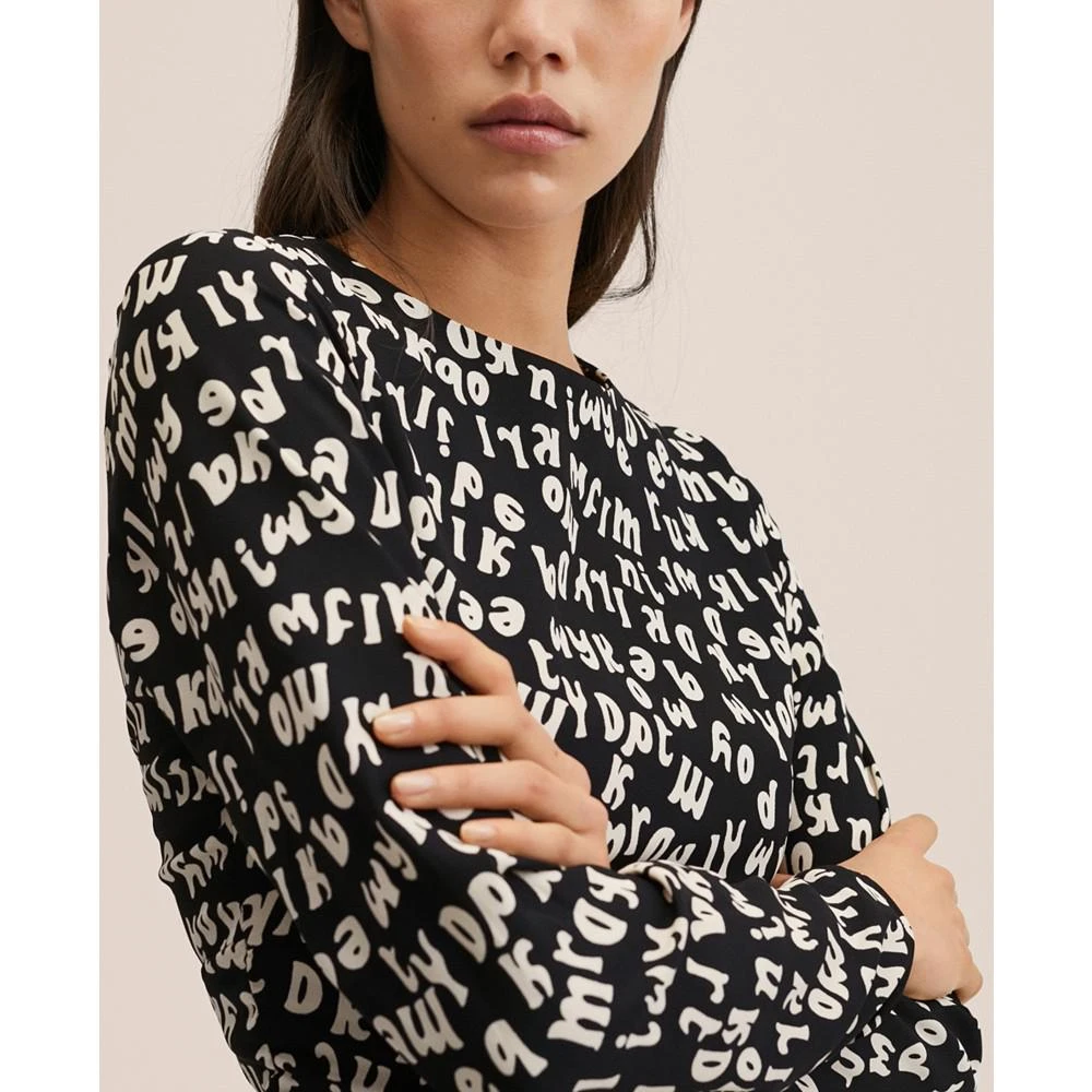 商品Mango|Women's Printed Ruched Dress,价格¥297,第4张图片详细描述
