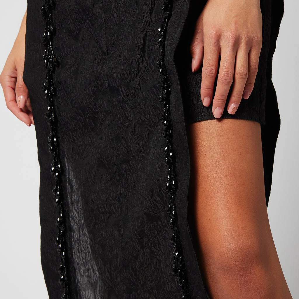 商品Ganni|Ganni Women's Jacquard Organza Mid Dress - Black,价格¥666,第4张图片详细描述