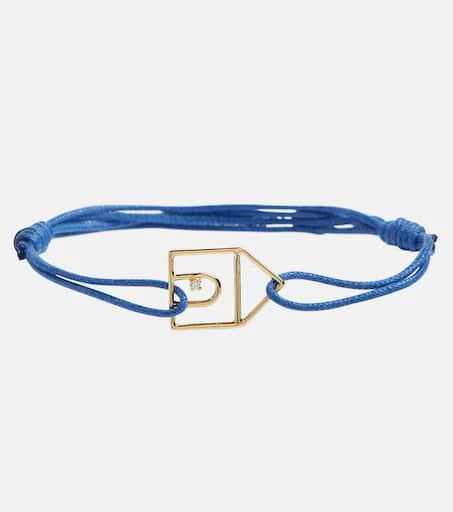 商品Aliita|Casita Brillante 9kt gold charm cord bracelet with white diamond,价格¥1617,第1张图片